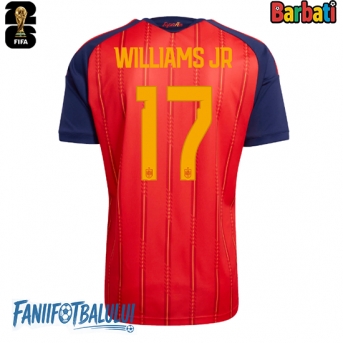 Spania Nico Williams #17 Tricou Fotbal Replică Mondial 2026 Barbati Acasa